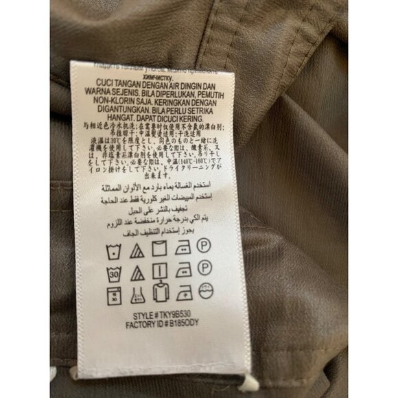 BCBGMAXAZRIA Shimmery Brown Belt Pocket Button Down Metallic Romper - Picture 4 of 5